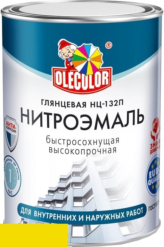 

Эмаль Olecolor НЦ-132П 1.7 кг (желтый)