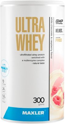 

Протеин сывороточный (концентрат) Maxler Ultra Whey (белый шоколад/малина, 300г)