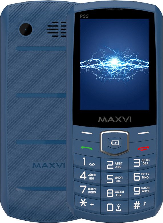 Кнопочный телефон Maxvi P33 (синий)
