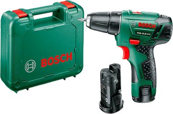Дрель-шуруповерт Bosch PSR 10.8 LI-2 0603972924 (с 2-мя АКБ)