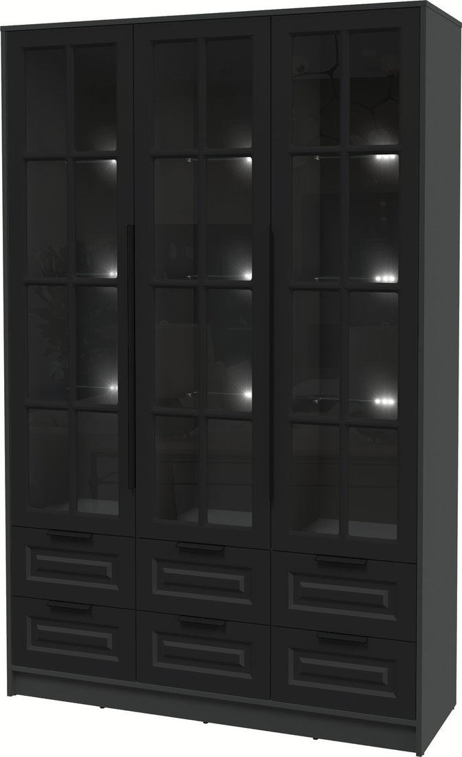 

Шкаф-витрина Интерлиния Концепт КТ-ШВ3 с подсветкой Деко (антрацит/черный)