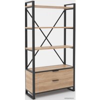 Стеллаж Hype Mebel Стандарт Люкс 50x170 (черный/дуб галифакс натуральный)