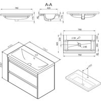  AM.PM Тумба с умывальником Pulse M91-FHX0752OF-WCC0752WG