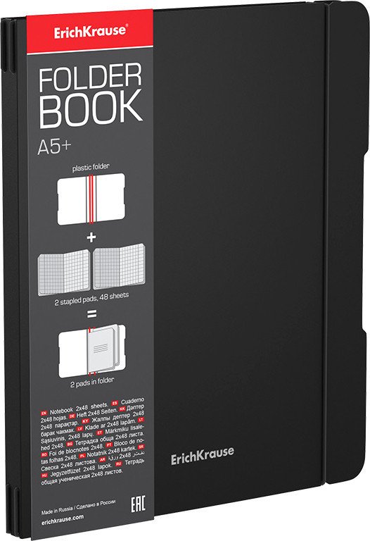 

Полуобщая тетрадь Erich Krause FolderBook Classic черный 48 л клетка 48016