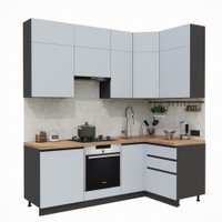 Готовая кухня ВерсоМебель Эко Премиум 1.2x2.2 правая (сумеречный голубой/ст. дуб вотан) в Борисове