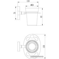 Стакан для зубной щетки и пасты Ledeme L3306-1