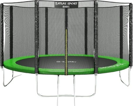 

Батут Atlas Sport 404 см - 13ft Basic (с лестницей, внешняя сетка, зеленый)