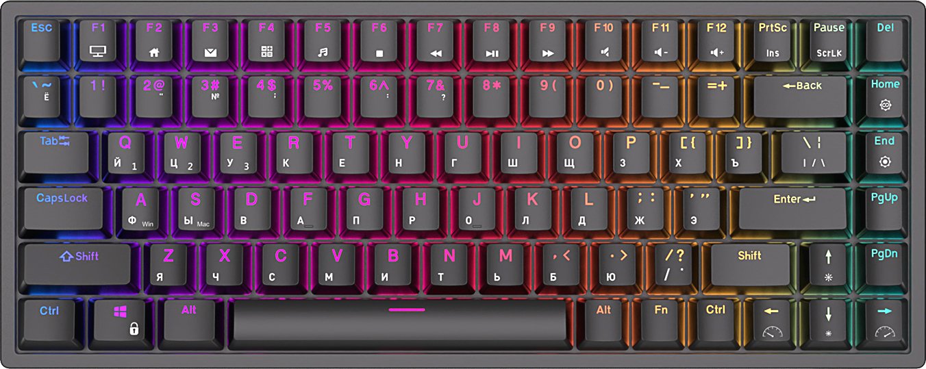 

Клавиатура Royal Kludge RK84 RGB (черный, RK Brown)