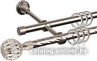 Карниз для штор АС ФОРОС Grace D16K/16Г + наконечники Гуидо (2м, сатин)