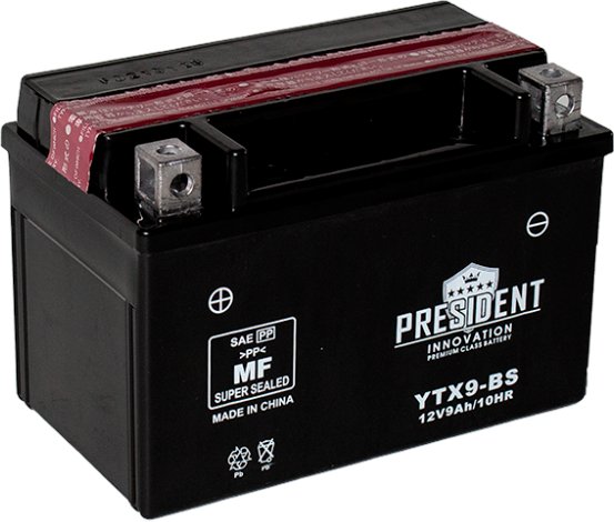 

Мотоциклетный аккумулятор President YTX9-BS MF (9 А·ч)