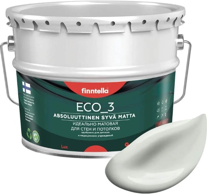 

Краска Finntella Eco 3 Wash and Clean Marmori F-08-1-9-LG167 9 л (светло-серый)