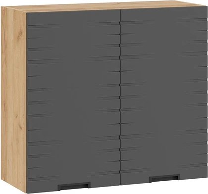 

Шкаф навесной Трия Гренада фреза 1В8 с двумя дверями (дуб крафт золотой/холст вулкан)