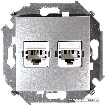 Розетка компьютерная Simon 1591593-033 (алюминий)