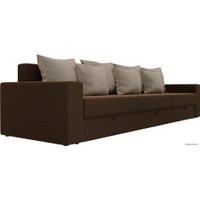 Диван Лига диванов Мэдисон Long 106162 (микровельвет, коричневый/бежевый)