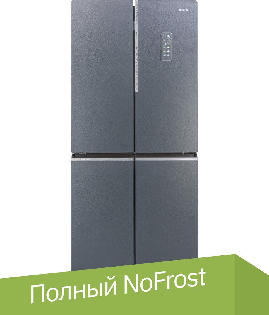

Четырёхдверный холодильник Hiberg RFQ-590G GT Inverter