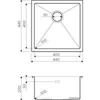 Кухонная мойка Omoikiri Taki 44-U/IF GM