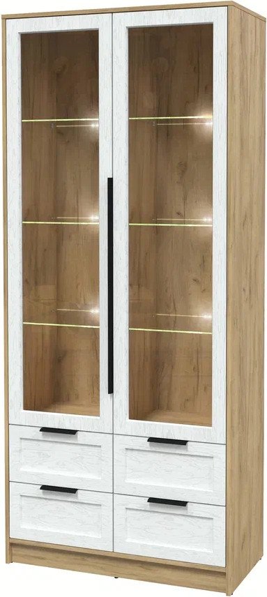 

Шкаф-витрина Интерлиния Концепт Тренд КТ-ШВ2 с подсветкой (дуб золотой/дуб полярный)