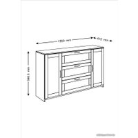 Комод Mio Tesoro Сириус 2 двери и 3 ящика 156x95 2.02.03.290.1 (белый)