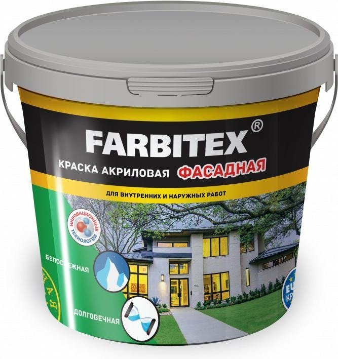 

Краска Farbitex Акриловая фасадная 25 кг (белый)