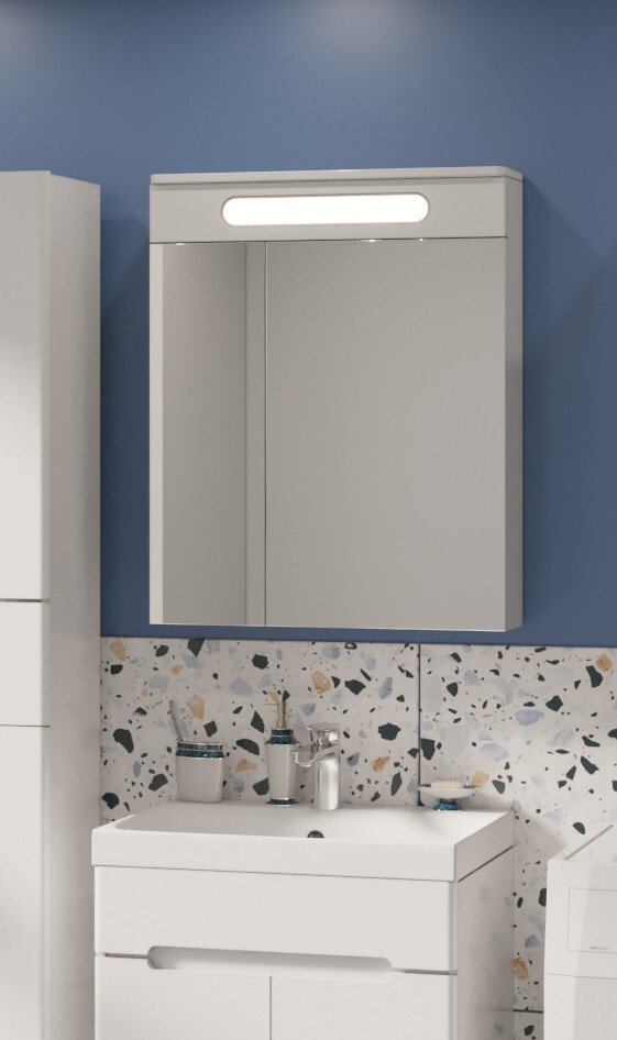 

Runo Шкаф с зеркалом для ванной Парма 60