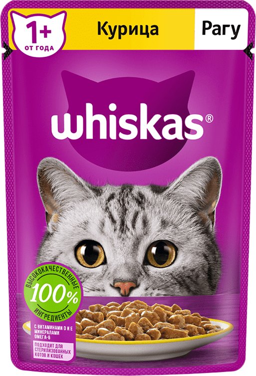 

Пресервы Whiskas Рагу с курицей 75 г
