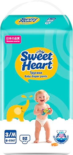 Трусики-подгузники Sweet Heart 6-11кг (M, 52 шт)