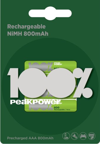 Аккумулятор PeakPower AAA 800mAh 2 шт. 80AAAHC-2U4