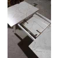 Кухонный стол Гальваник Borg ПГ-38 (оникс/опоры эмаль белый муар)