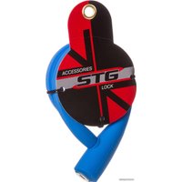 Тросовый велосипедный замок STG TY4538 (ключевой, синий)