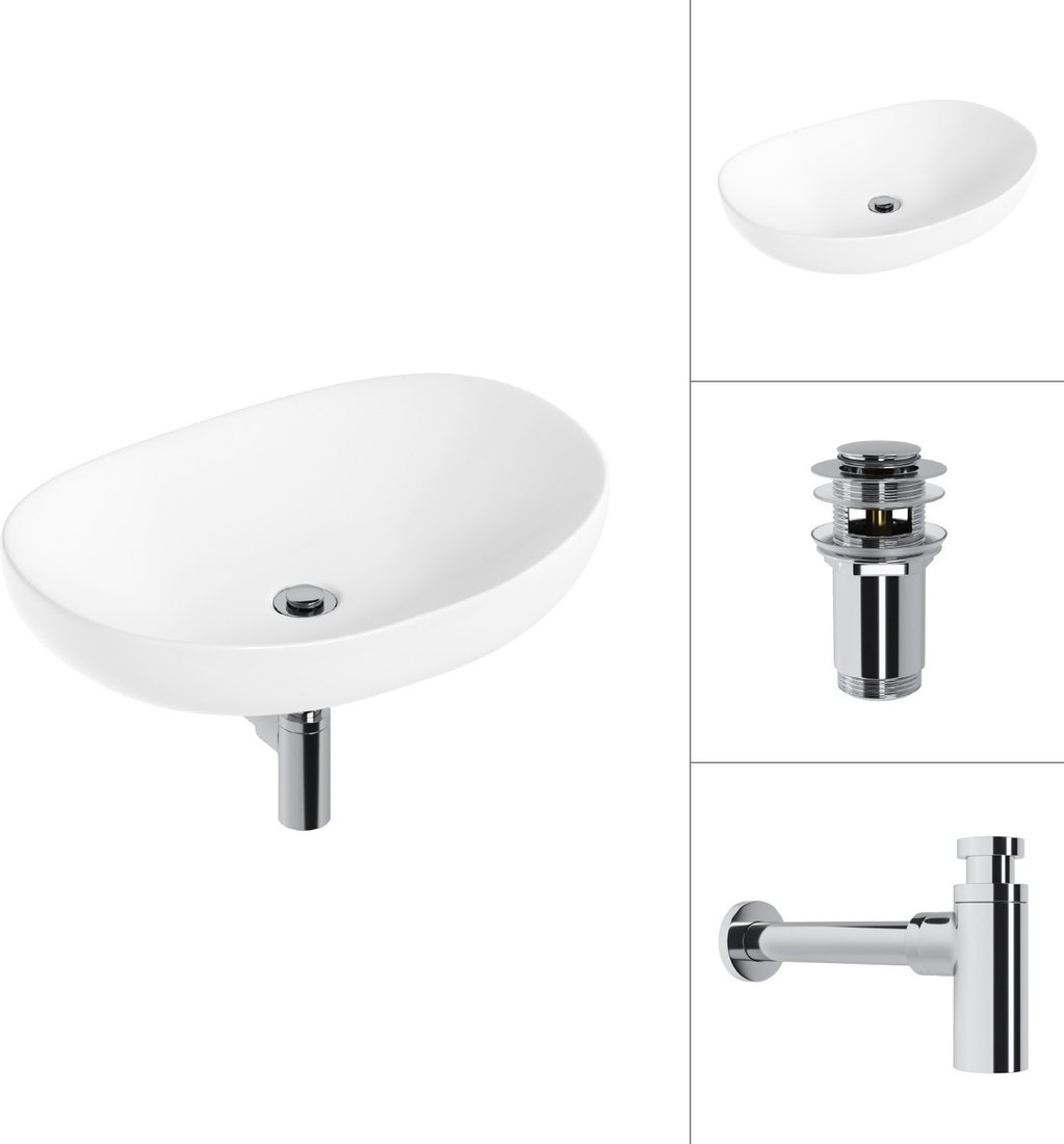 Умывальник Lauter 21502 + клапан 21190CH + сифон 21635CH (хром)