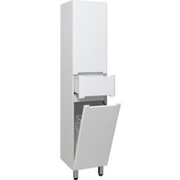  Runo Шкаф-пенал для ванной Парма 35 правый с корзиной (напольный/подвесной)