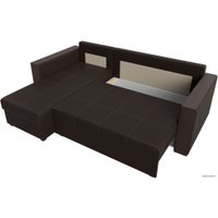 Угловой диван Лига диванов Валенсия Лайт левый (экокожа, коричневый)