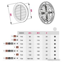 Вентиляционная решетка Awenta Classic T30CZ d100 (черный)