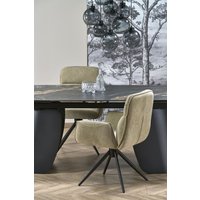 Кухонный стол Halmar Forum 180-260/90/76 (черный мрамор/черный)