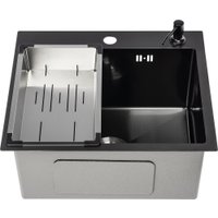 Кухонная мойка Saniteco 5045 PVD (с сифоном, дозатором и коландером)