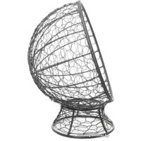 Кресло M-Group Кокос на подставке 11590305 (серый ротанг/коричневая подушка)