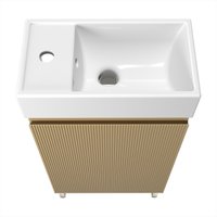  Wellsee Тумба под умывальник 3 в 1 WC Area 221803004 (тумба/матовый бежевый, раковина/глянцевый белый, ножки/нержавеющая сталь) в Бресте