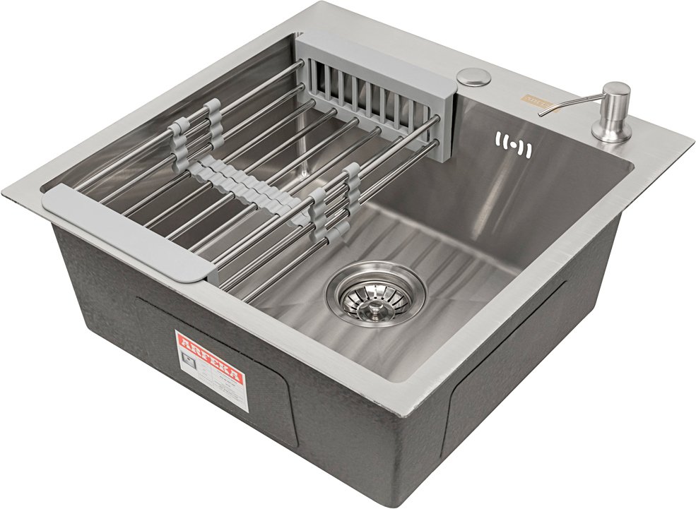 

Кухонная мойка ARFEKA AF 500*505, коландер, дозатор Satin