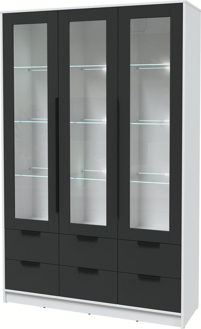 

Шкаф-витрина Интерлиния Концепт КТ-ШВ3 с подсветкой (антрацит/белый платинум)