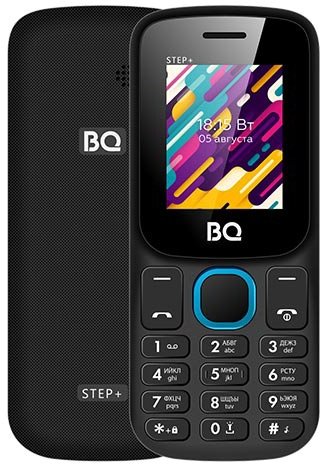 Кнопочный телефон BQ BQ-1848 Step+ (черный/голубой)