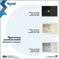 Кухонная мойка Teymi Hanna 75x50 T120113 (черный матовый)