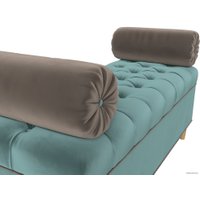 Банкетка Лига диванов Глория 113657 (велюр бирюзовый/коричневый/коричневый)