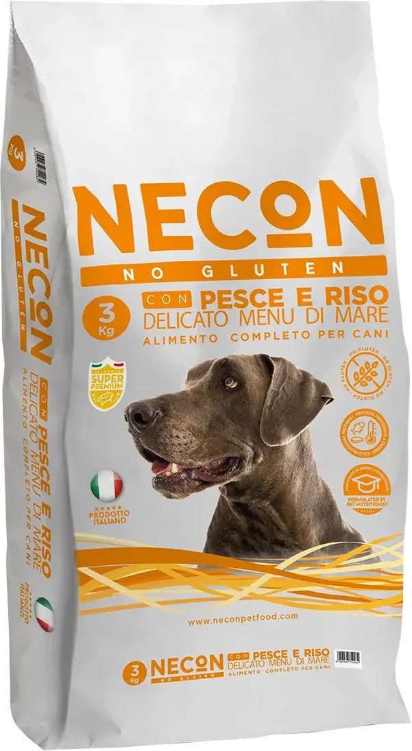 

Сухой корм для собак Necon Для взрослых собак всех пород с белой рыбой и рисом 3 кг