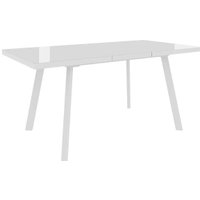 Кухонный стол Сакура Милан 1200+400 (белый/белый со стеклом)