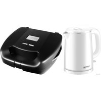 Многофункциональная сэндвичница Redmond (Редмонд) Мультипекарь SkyBaker RMB-M656/3S + Электрочайник Redmond RK-M1571