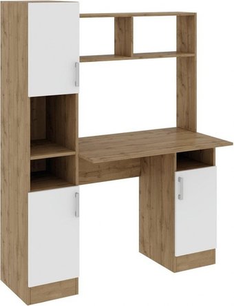 Офисный стол Woodville Эндо (дуб вотан/белый)