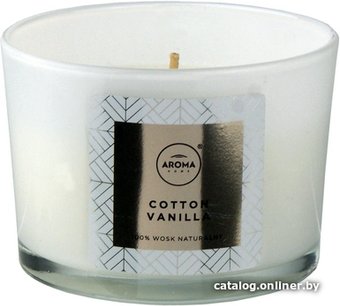 Свеча Aroma Home Scented Candle Cotton Vanilla Ароматическая 115 г