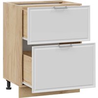 Шкаф напольный Трия Белладжио 1Н8Я2 с двумя ящиками (дуб крафт золотой/фон белый) в Лиде