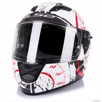 Мотошлем LS2 FF320 Stream Evo Tacho (S, бело-черно-красный глянцевый)