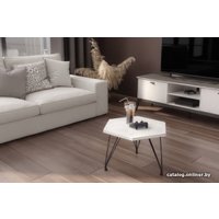 Журнальный столик Sheffilton SHT-CT35 (черный муар/хромикс белый)